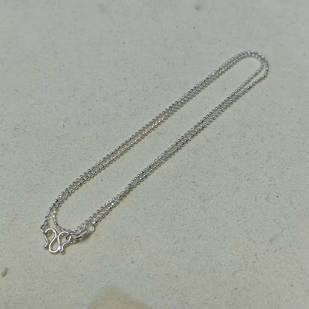 链子足银 足银四方珠项链*（多样性发一件）