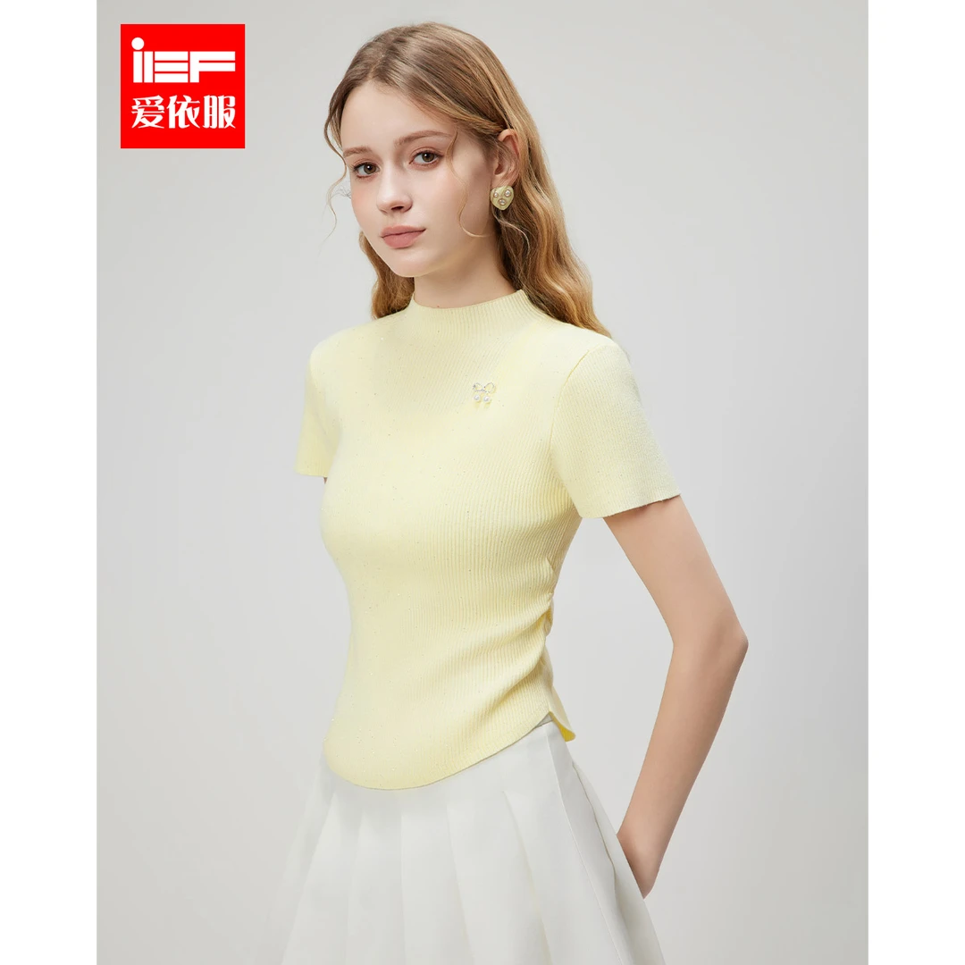 商场同款新品IEF/爱依服2025春季新款小女人修身毛织上衣欧若风
