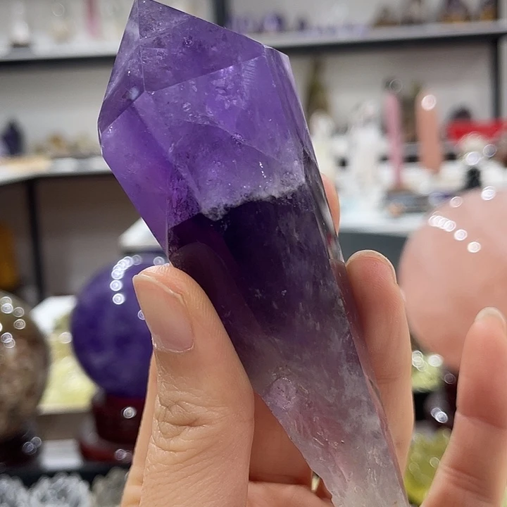 水晶珠宝半成品未镶嵌梦幻紫水晶
