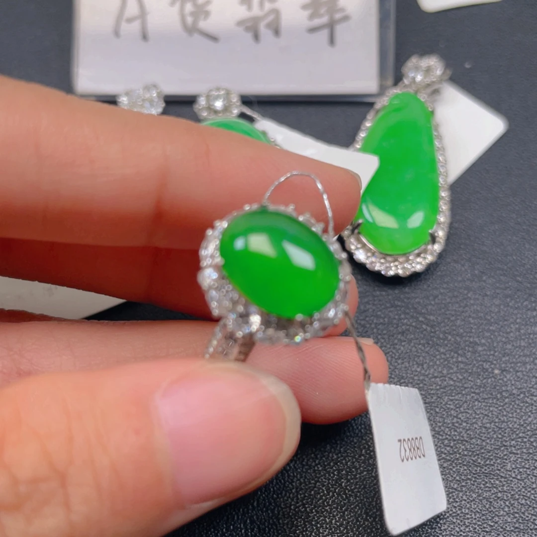 翡翠银S925镶嵌吊坠(不含链)