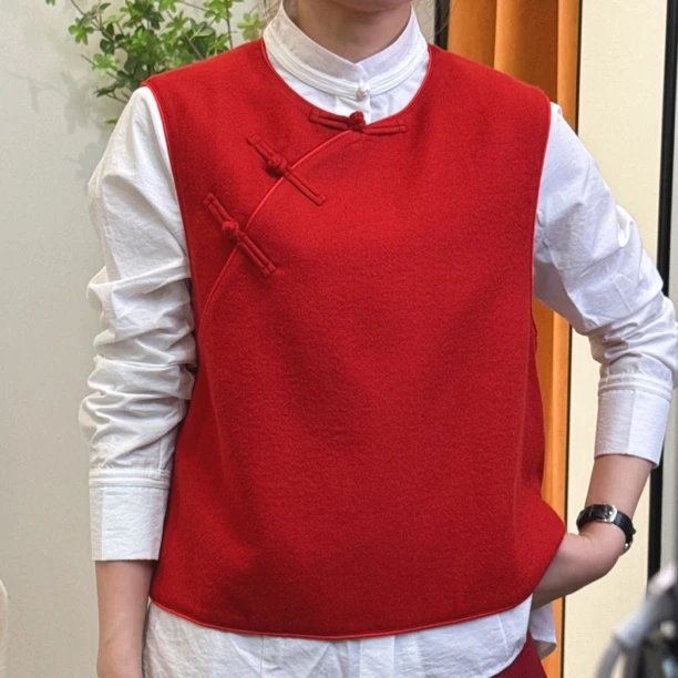 南油国风高定羊毛新中式马甲