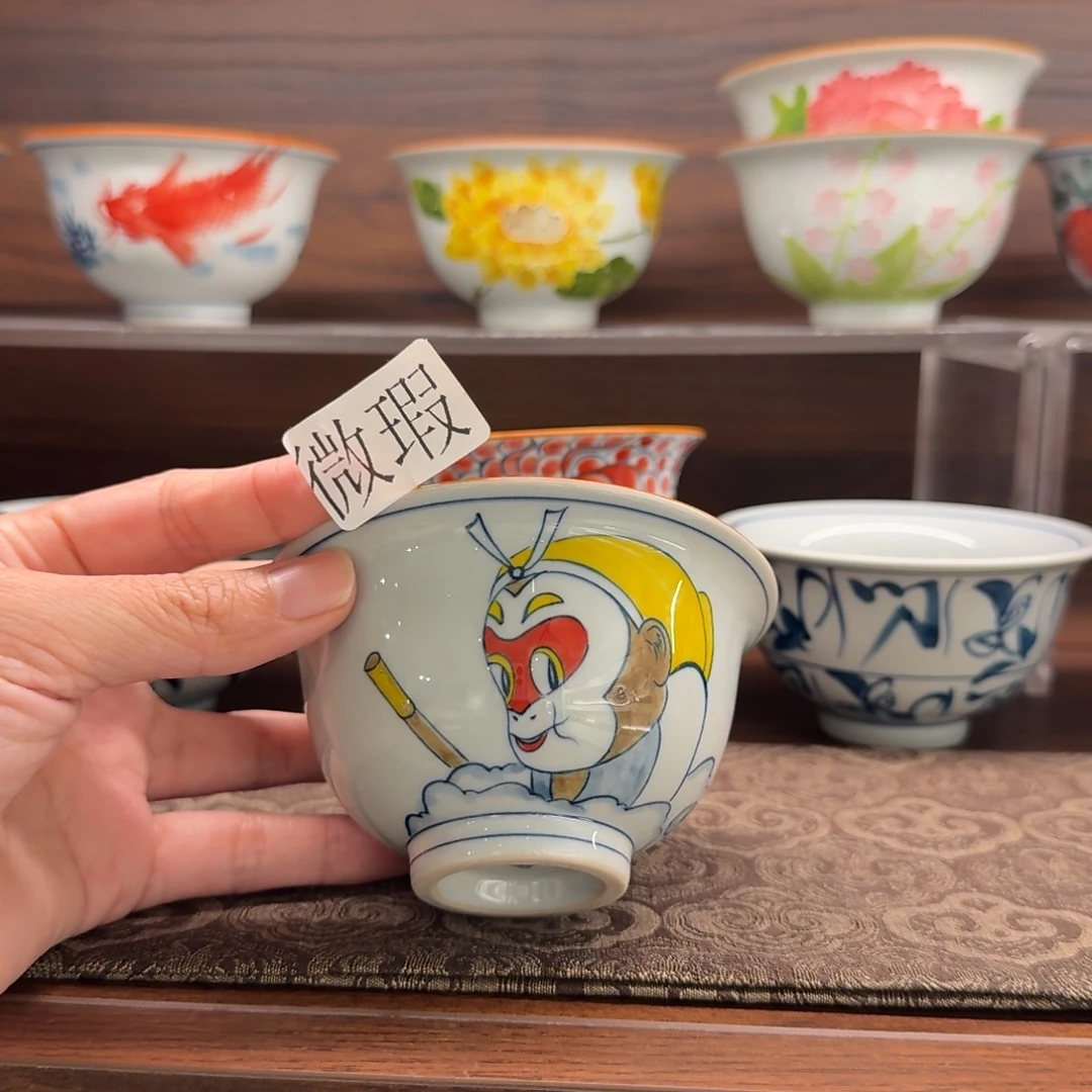 釉下手绘茶具微瑕