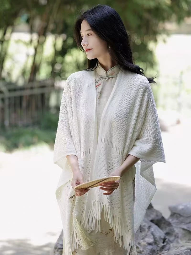 JS-披肩2025新款改良旗袍外套显瘦气质时尚百搭披肩套