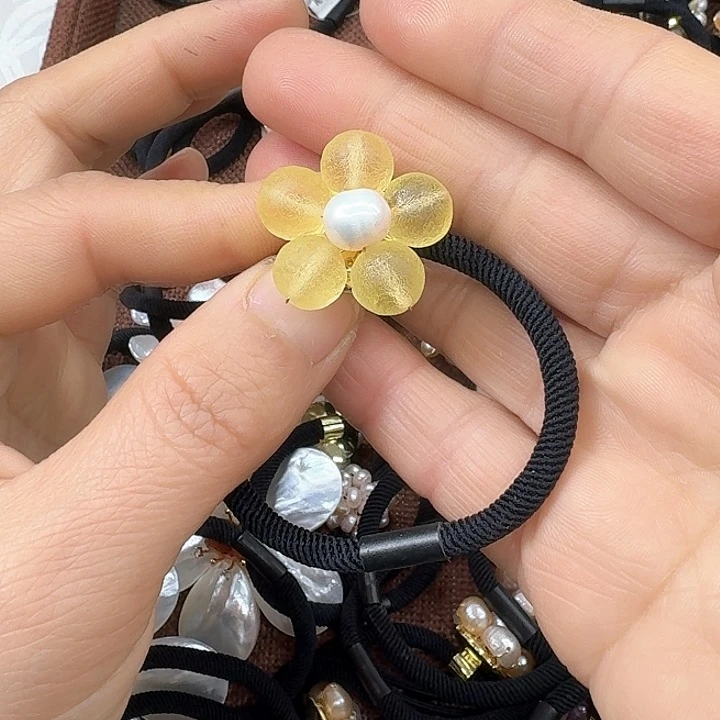 淡水珍珠发饰银S925镶嵌