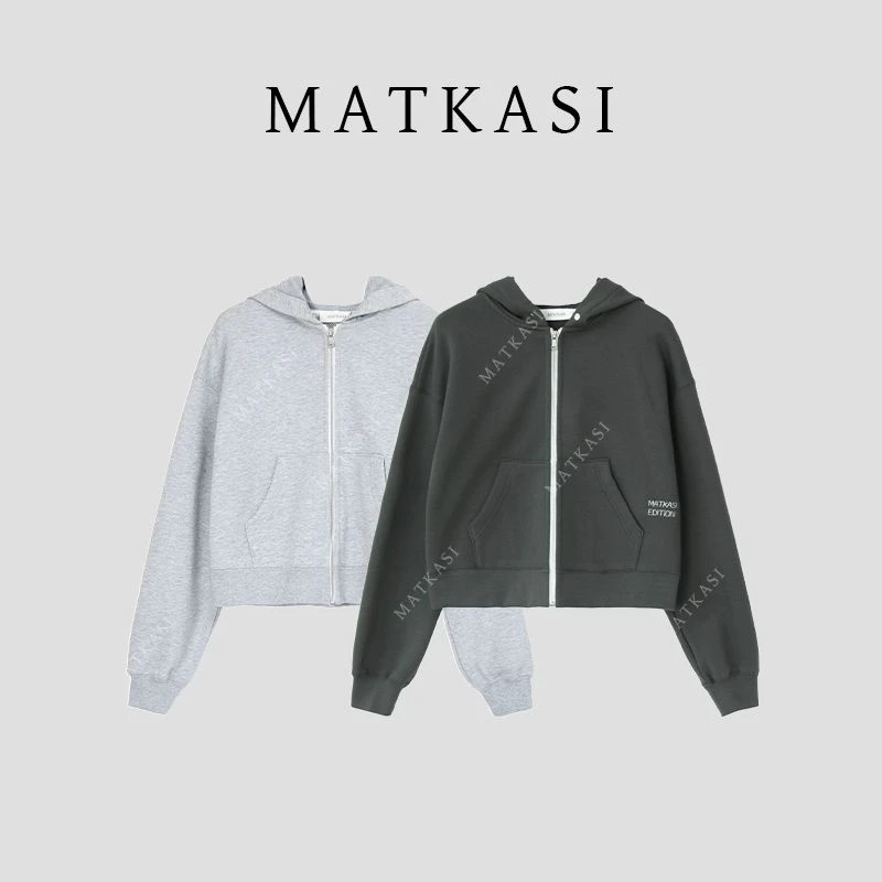 MATKASI 休闲风穿搭经典百搭连帽拉链卫衣短外套