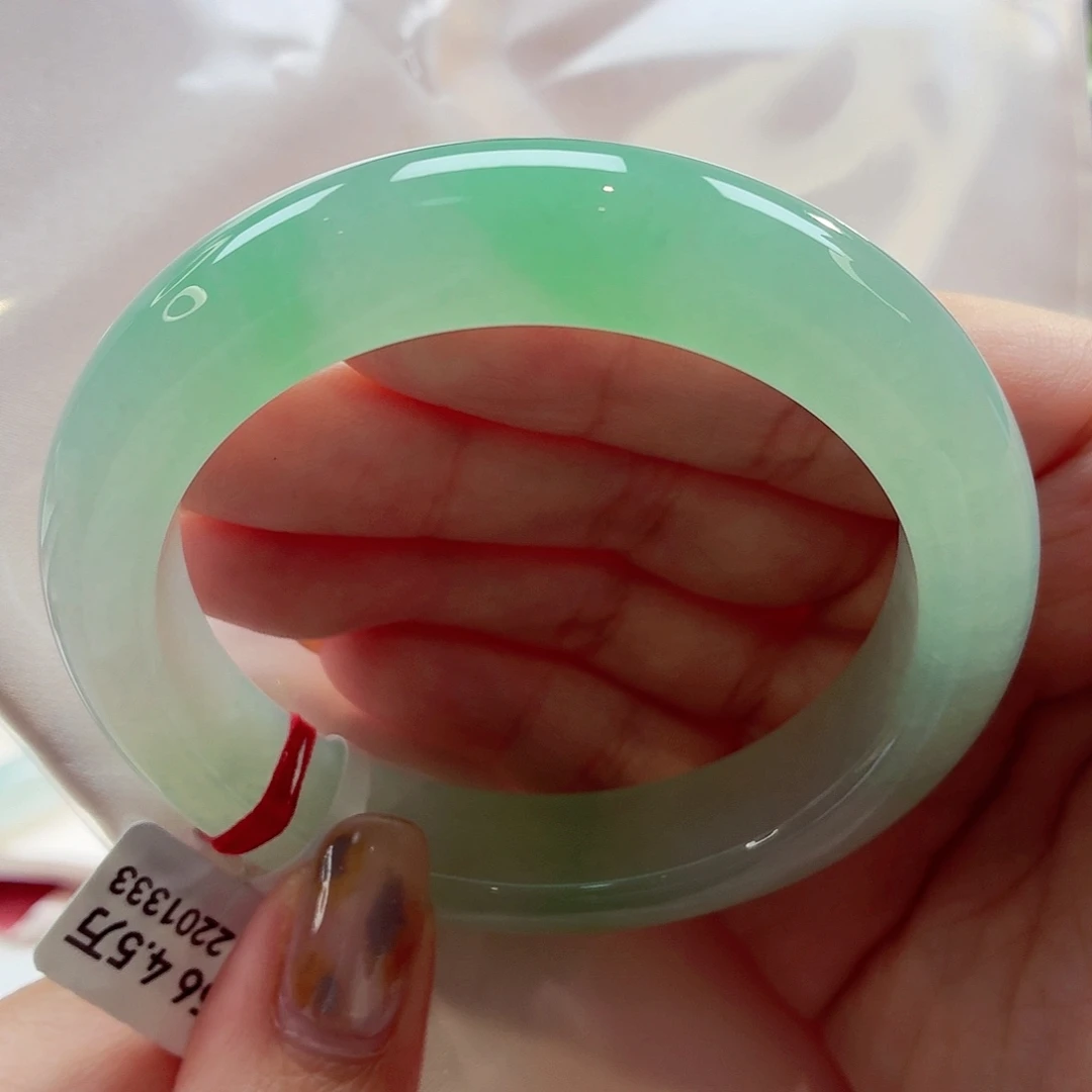 翡翠未镶嵌手镯22（74号）有纹