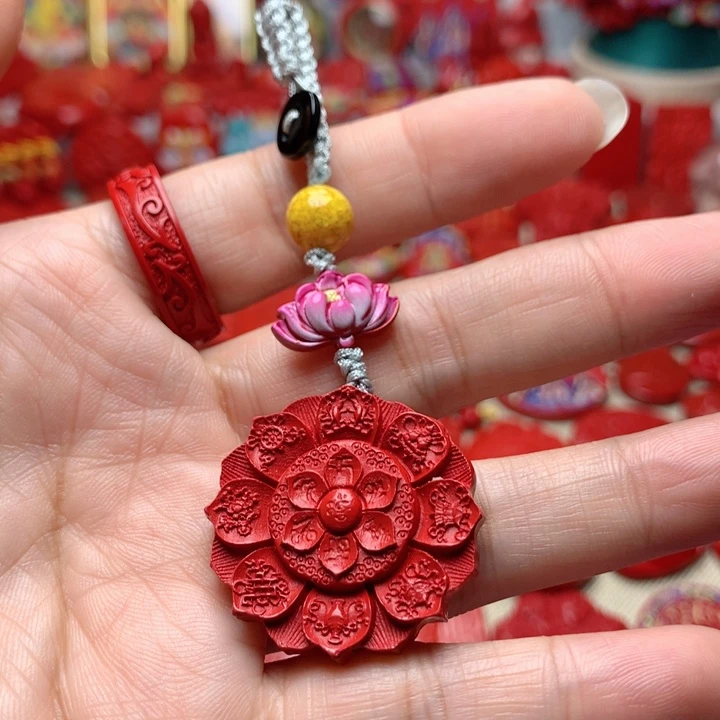 天然辰砂工艺品朱砂钥匙扣