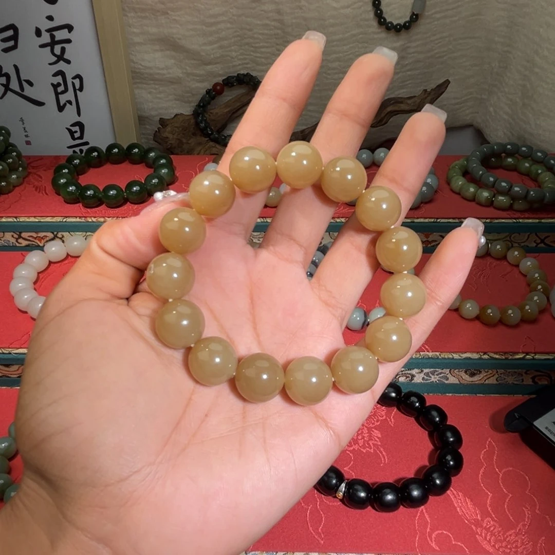 和田玉手链未镶嵌小***肉