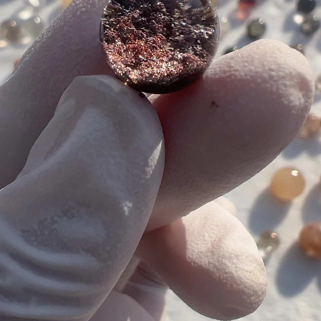 水晶粉幽灵12.3mm定制不退换未镶嵌獭*?