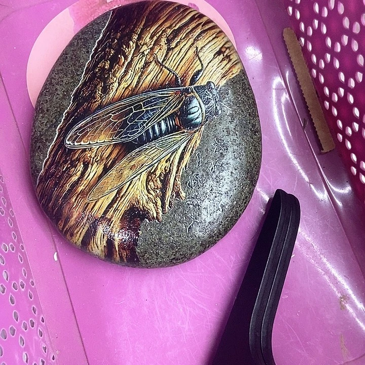 石材知了摆件真美