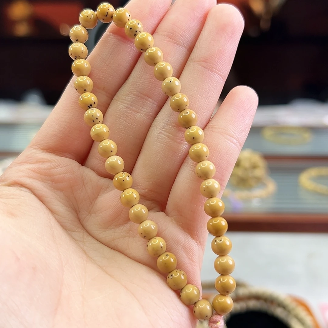 手串星月菩提Fqh6mm小龙蛋 底色打好 找星星