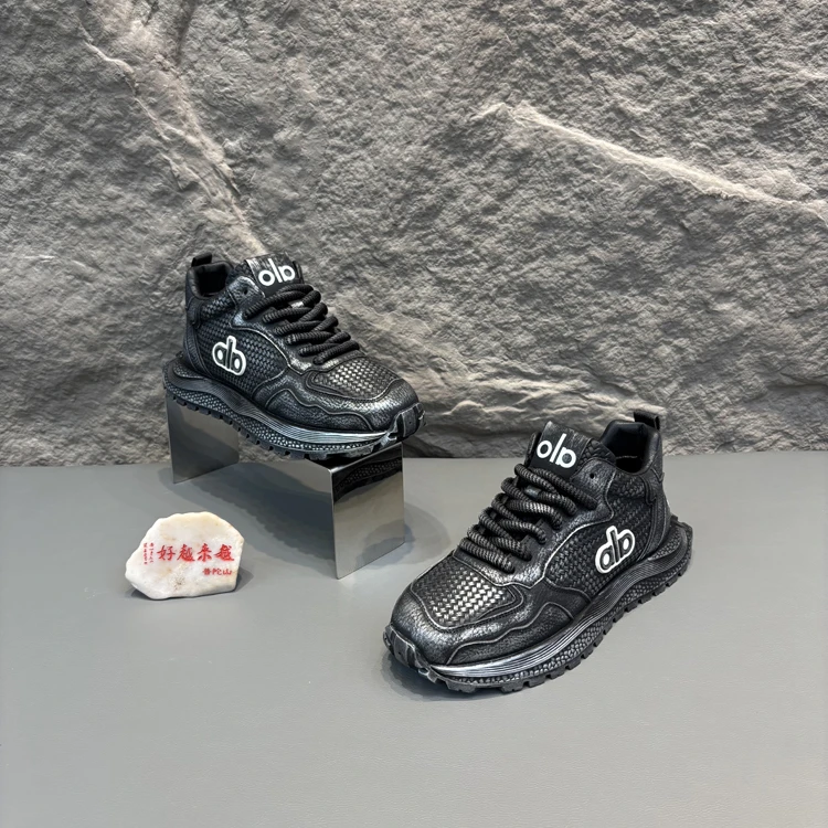 2-1257秋季男鞋厚底轻便舒适男士老爹鞋轻奢小众休闲低帮透气男鞋