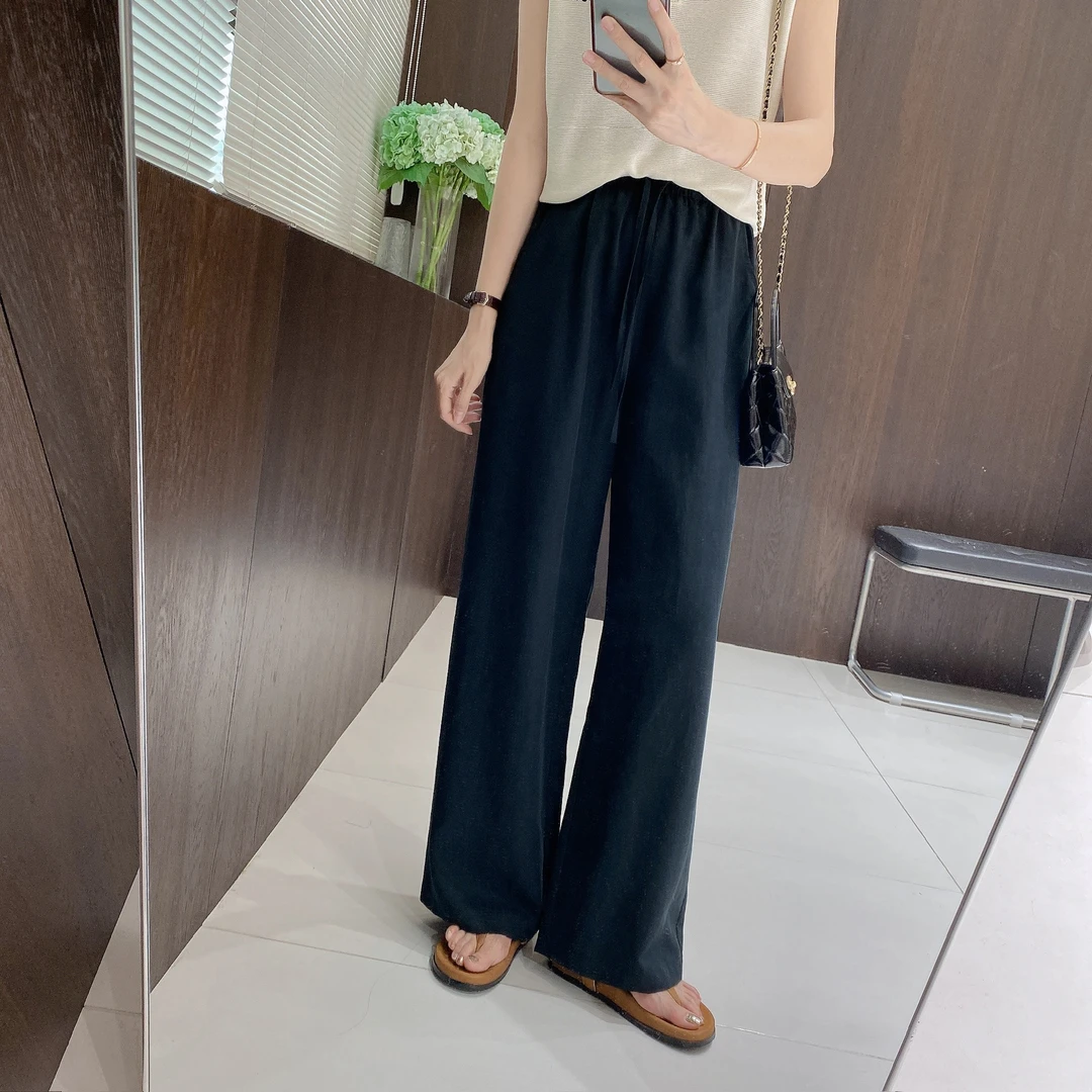 IMFLY金小金自制女装 莱赛尔休闲裤DYK2693慵懒风垂坠感阔腿裤子