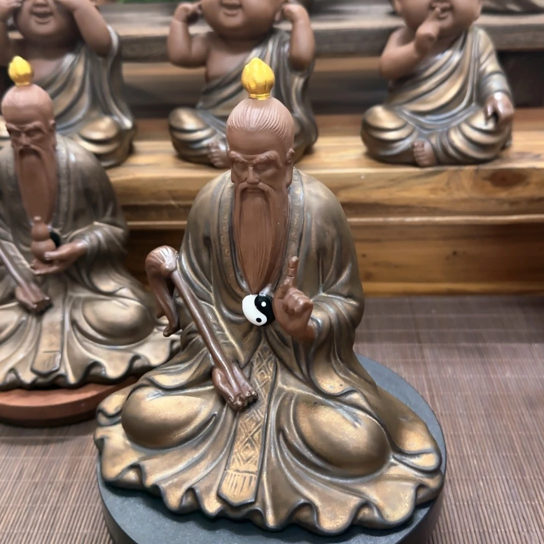 陶瓷陶瓷紫砂太上老君摆件