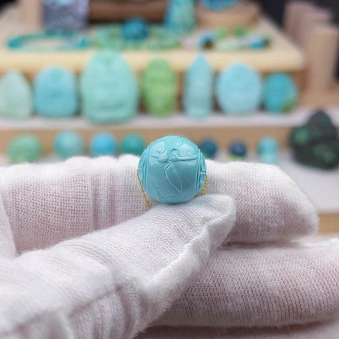 未镶嵌绿松石珠宝奇石13.5mm