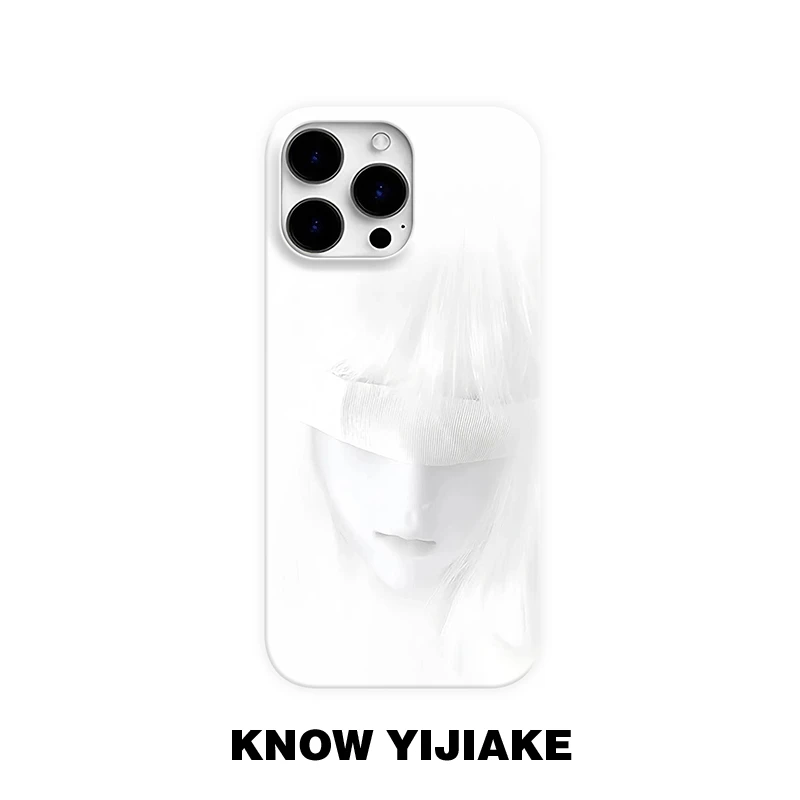 蒙眼少女适用苹果17promax小众手机壳16华为小米15oppo套vivo艺术