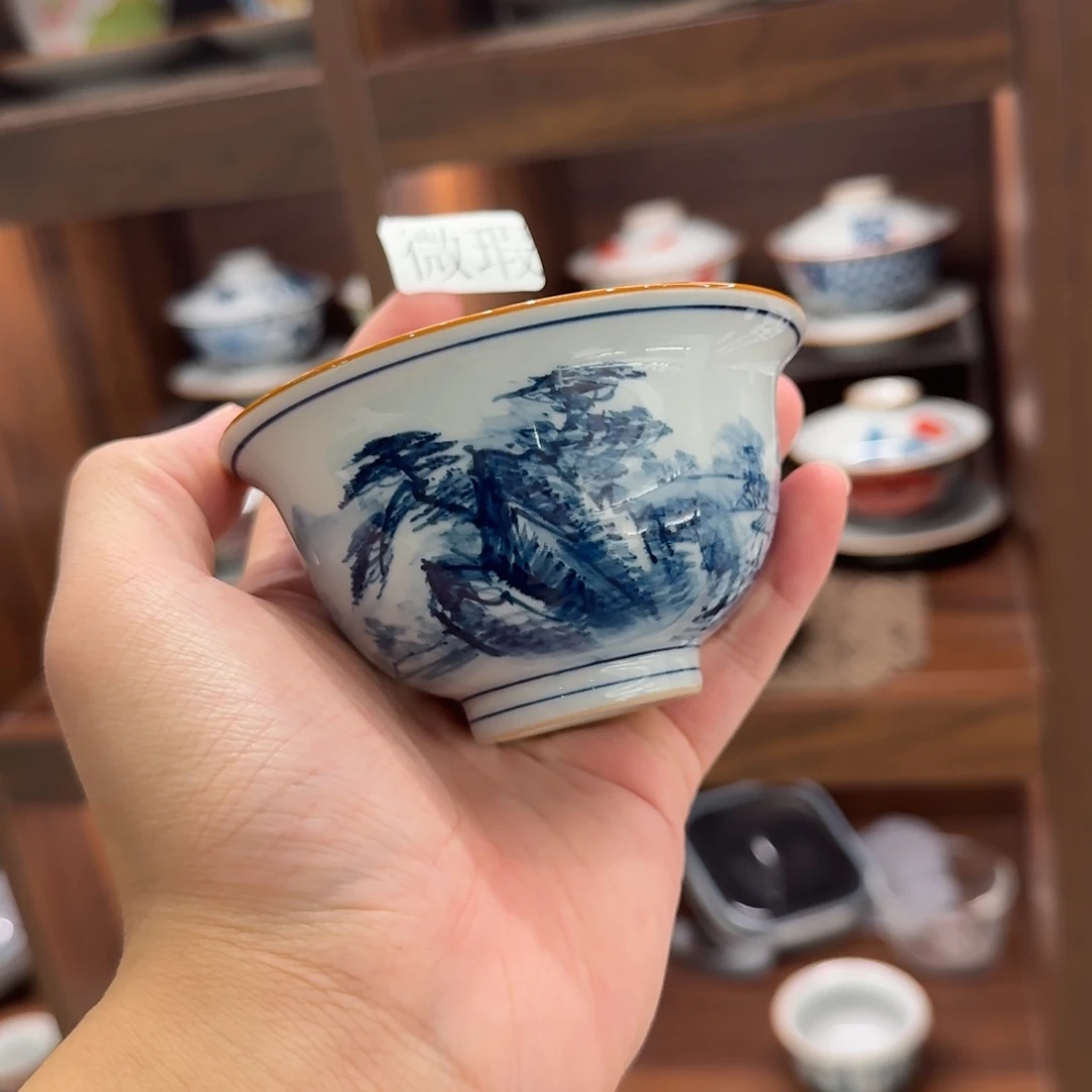 釉下彩纯手绘微瑕