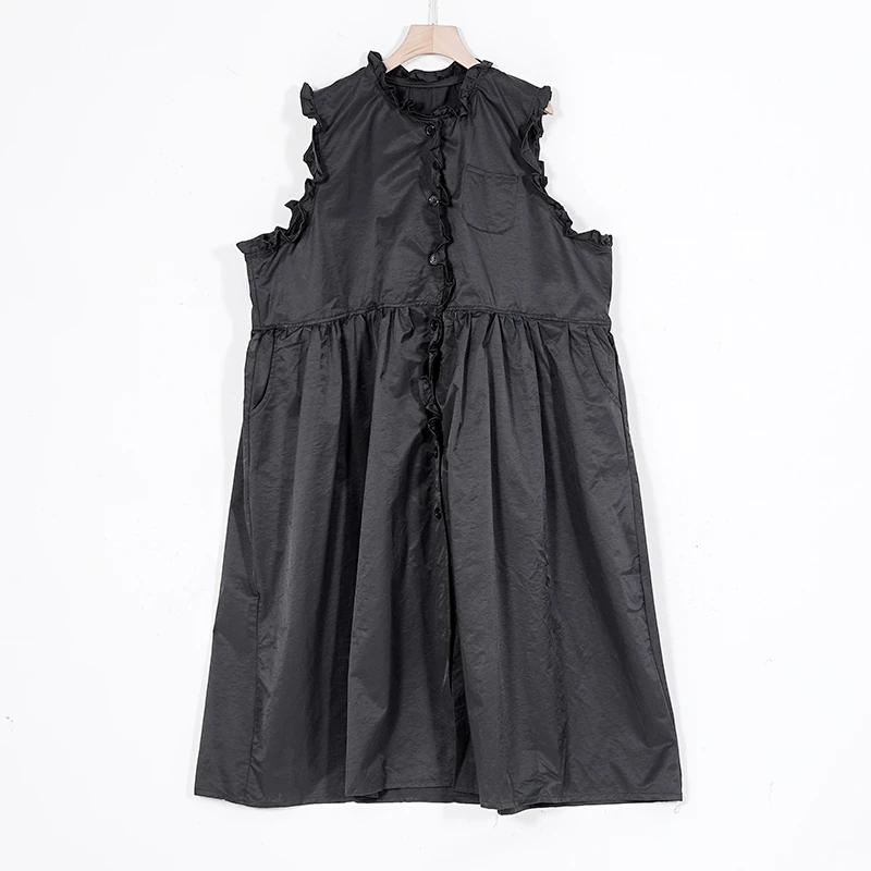 【蓉哥出品】净版木耳边马甲裙8194