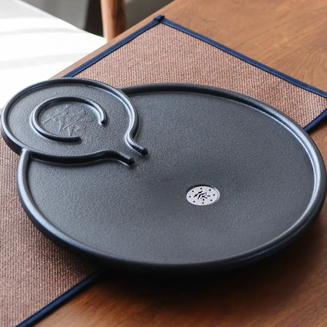 【新人必拍福利款】茶盘仿石磨遇热水变色密胺茶盘小茶台高级感