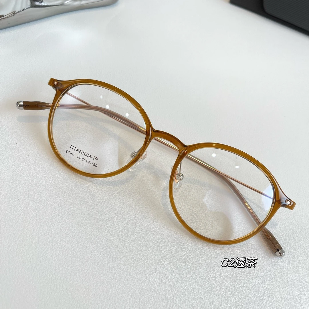 新款时尚潮流男女通用多边椭圆形β钛架斯文复古超轻眼镜框可配镜