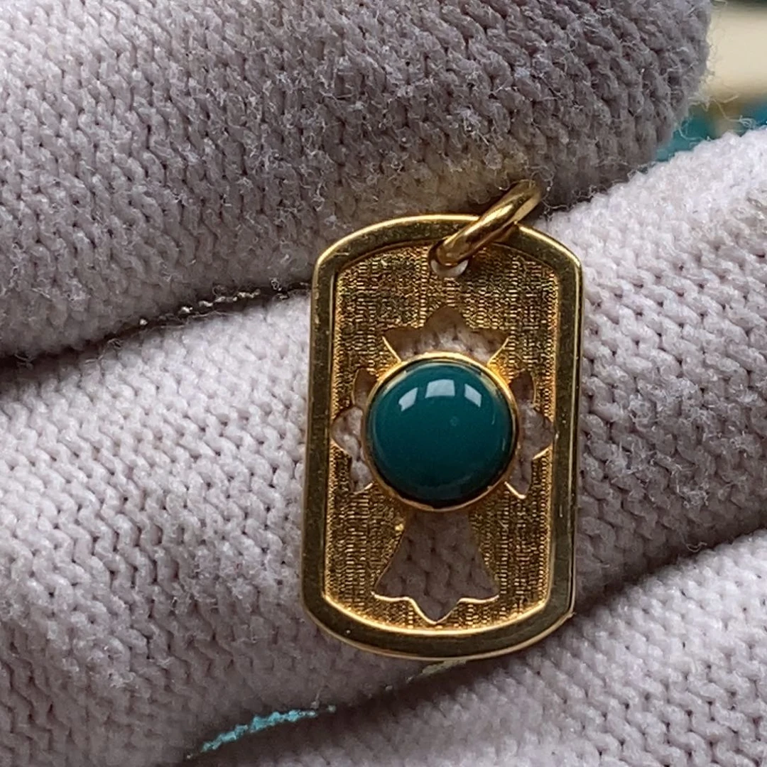 绿松石18K金镶嵌珠宝奇石A412