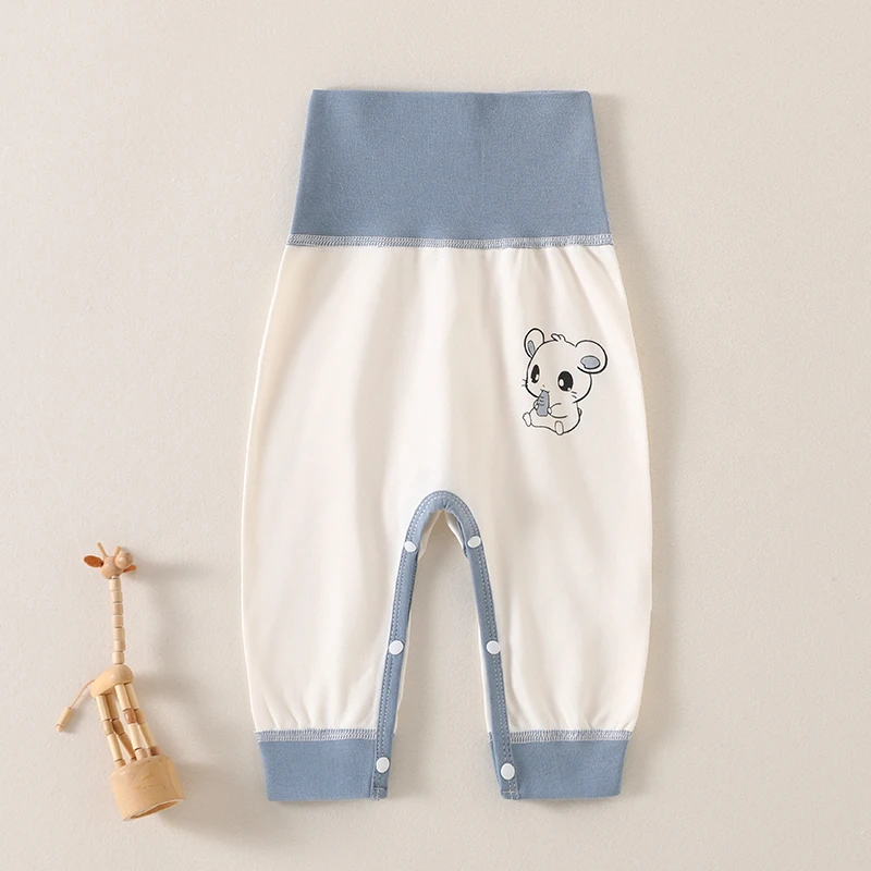 秋裤儿童高腰大PP裤按扣开档婴儿裤子纯棉打底大屁屁裤无骨