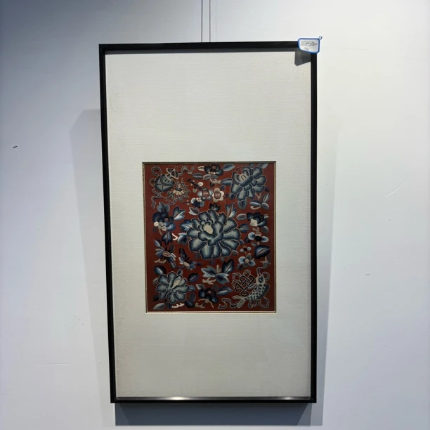 老绣清刺绣马面老手绣挂屏打籽绣三蓝绣