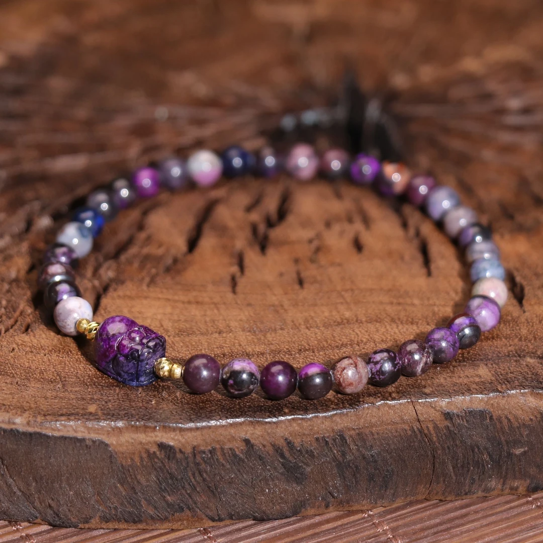 【熊总夫妇】舒俱来貔貅圆珠手链-约4mm（多样性发一件）