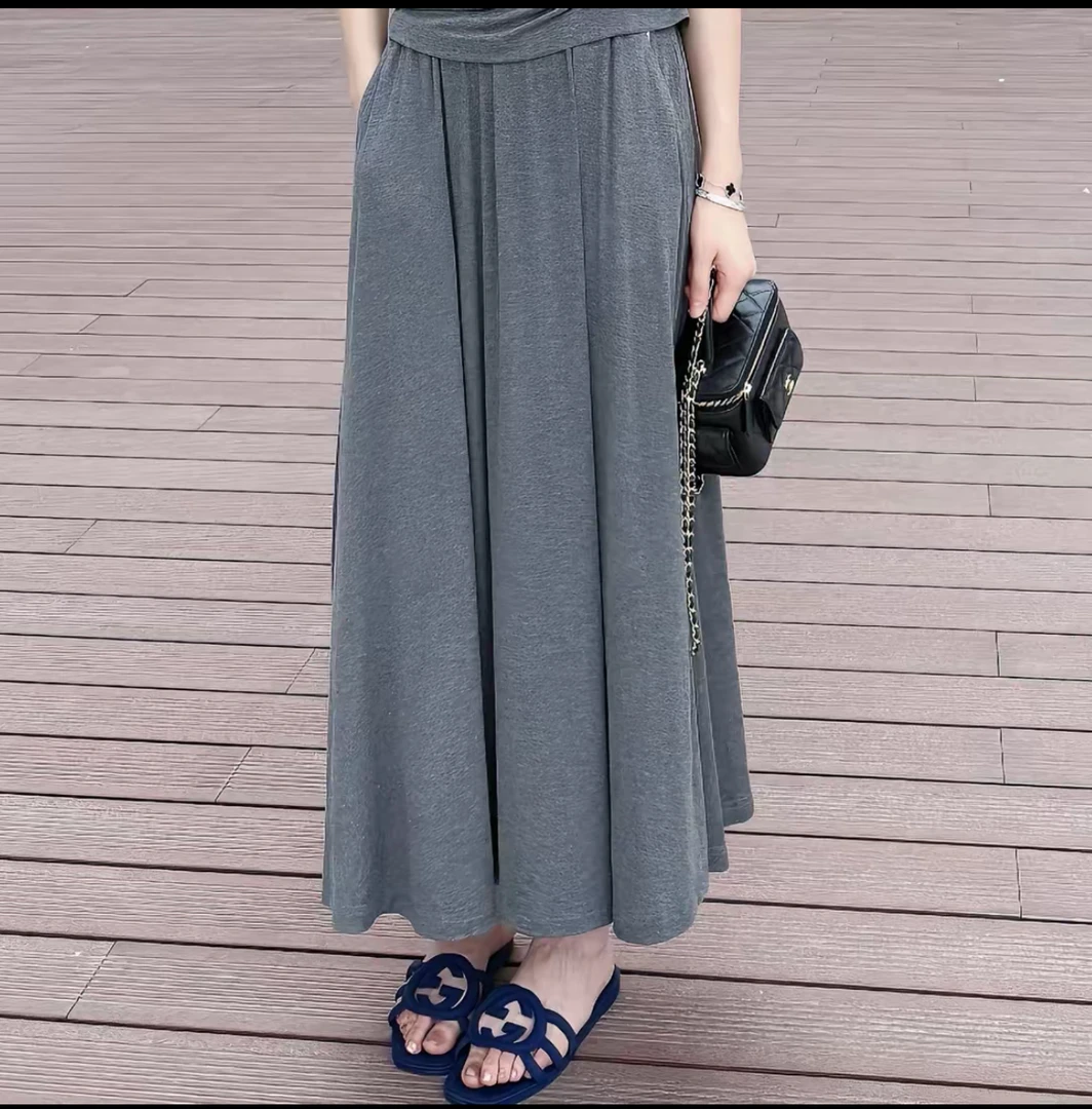 俪妍【LIVELY·YAN】25夏季新款半裙25450气质高腰时尚休闲文艺