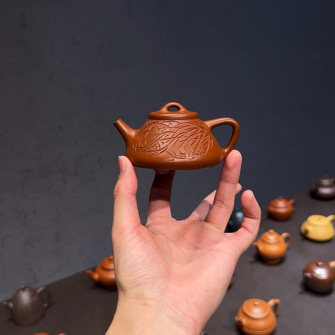 孙***空紫砂茶壶子冶石瓢 110cc 生砂朱泥