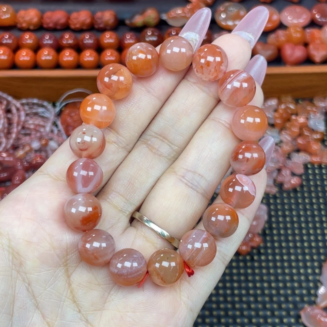 南红玛瑙未镶嵌配饰单圈10mm+