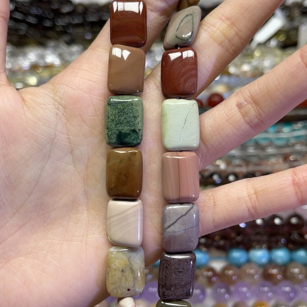 玛瑙/玉髓散珠天然彩阿拉善卡12.6✖️长条38厘米