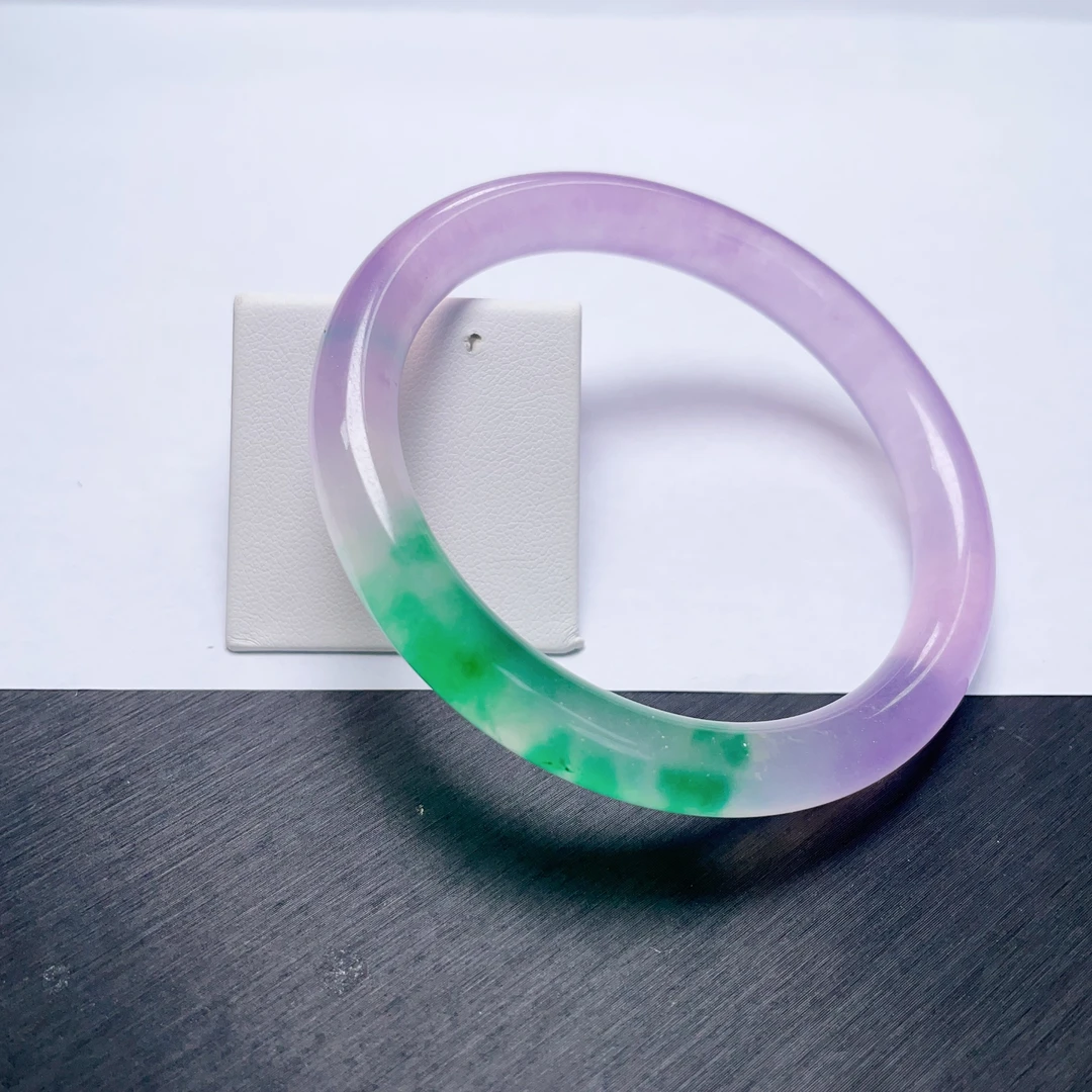 【小杨严选】紫绿细圆条手镯精美时尚百搭