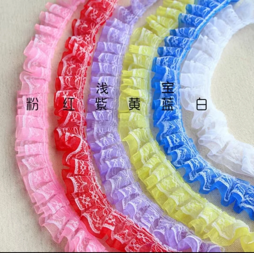 裙边双层红色波浪点蕾丝花边手工辅料diy灯笼材料打包盒包芯棉线