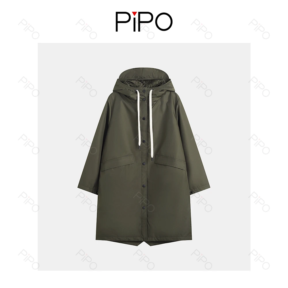 PIPO复古连帽抽绳设计透气短外套休闲宽松型DD54C524