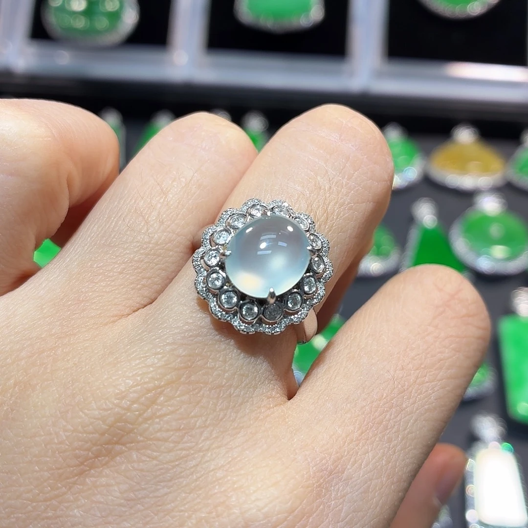 翡翠18K金镶嵌吊坠(不含链)翡翠