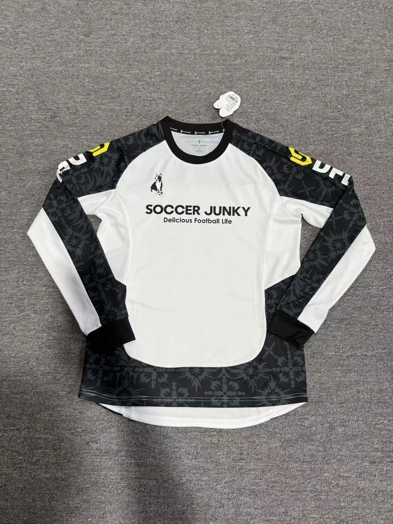 soccer junky足球狗鸢尾花系列拼接撞色圆领运动休闲长袖SJ25D04