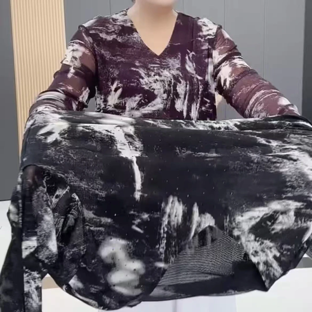 影3176新款V领洋气舒适显瘦气质百搭长袖衫