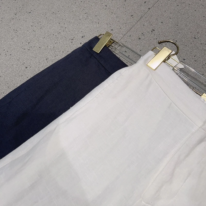 M1298 气质百搭纯色阔腿双色休闲裤 裤长102 款号AB93525