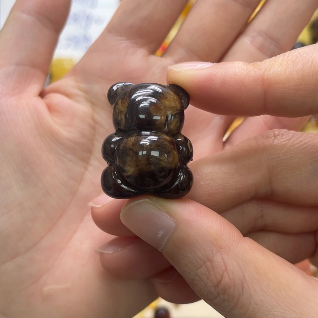琥珀未镶嵌裸石天然琥珀根珀抱抱熊