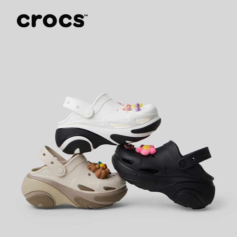 CROCS/卡骆驰【贝壳泡芙】欧若风洞洞鞋休闲百搭高跟包头托|210061