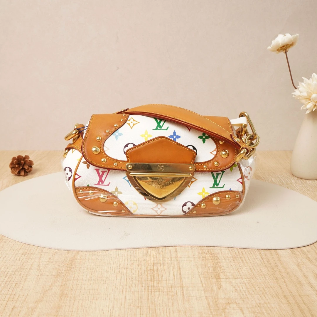 95新 LouisVuitton/路易威登 中古梦露元宝小号白三彩DS028259