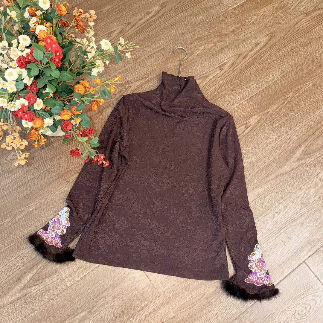 【大季原创】W209冬季新中式宽松加厚打底内搭女国风复古女装