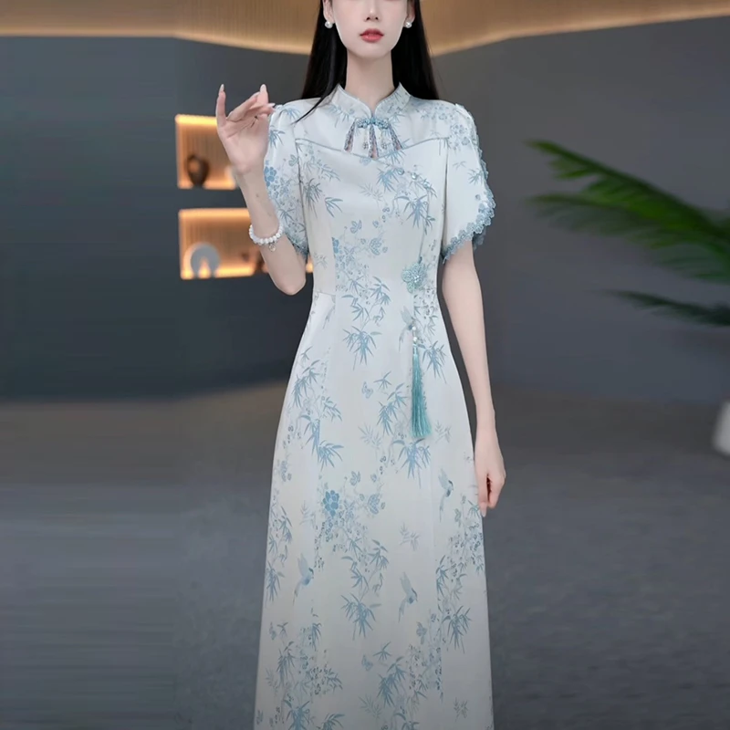 新中式国风连衣裙女装夏季爆款2025新款高级感时尚洋气质显瘦裙子