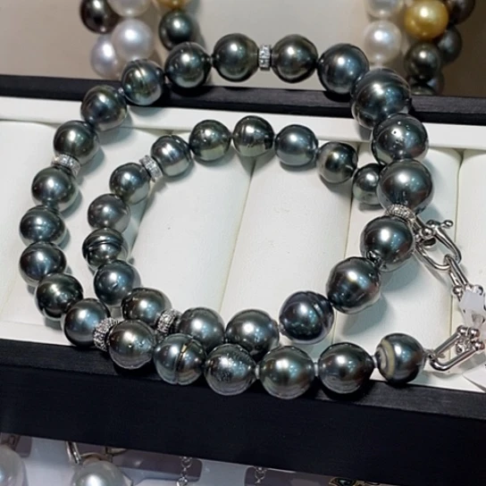 银S925镶嵌海水珍珠颈饰9.3-13.5