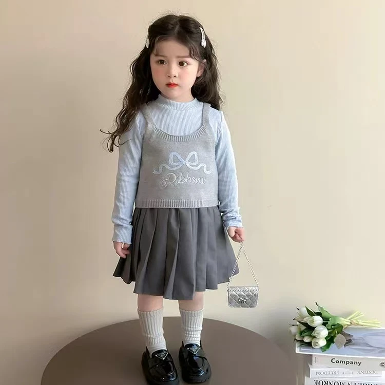 【现货】2025秋季新款学院风吊带背心内搭松紧腰裙套装88019