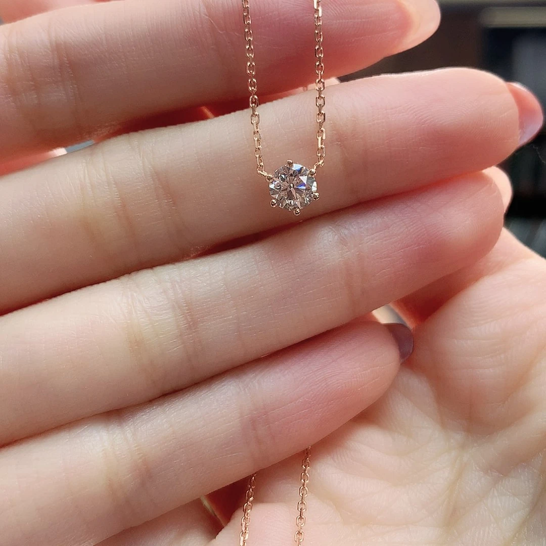钻石颈饰18K金镶嵌?****?18k金天然钻石项链