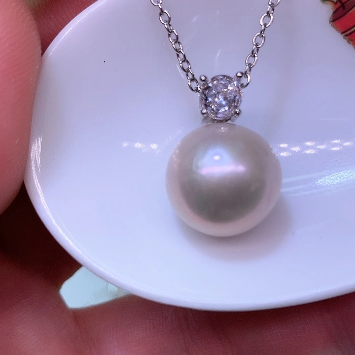 银S925镶嵌耳饰淡水珍珠