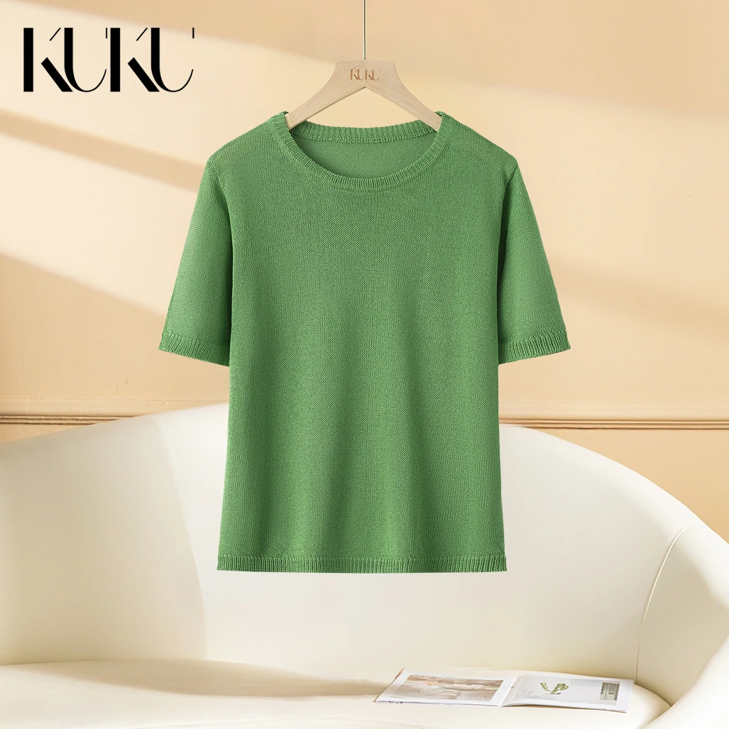 2025春夏韩系软糯显瘦圆领女士针织衫5967