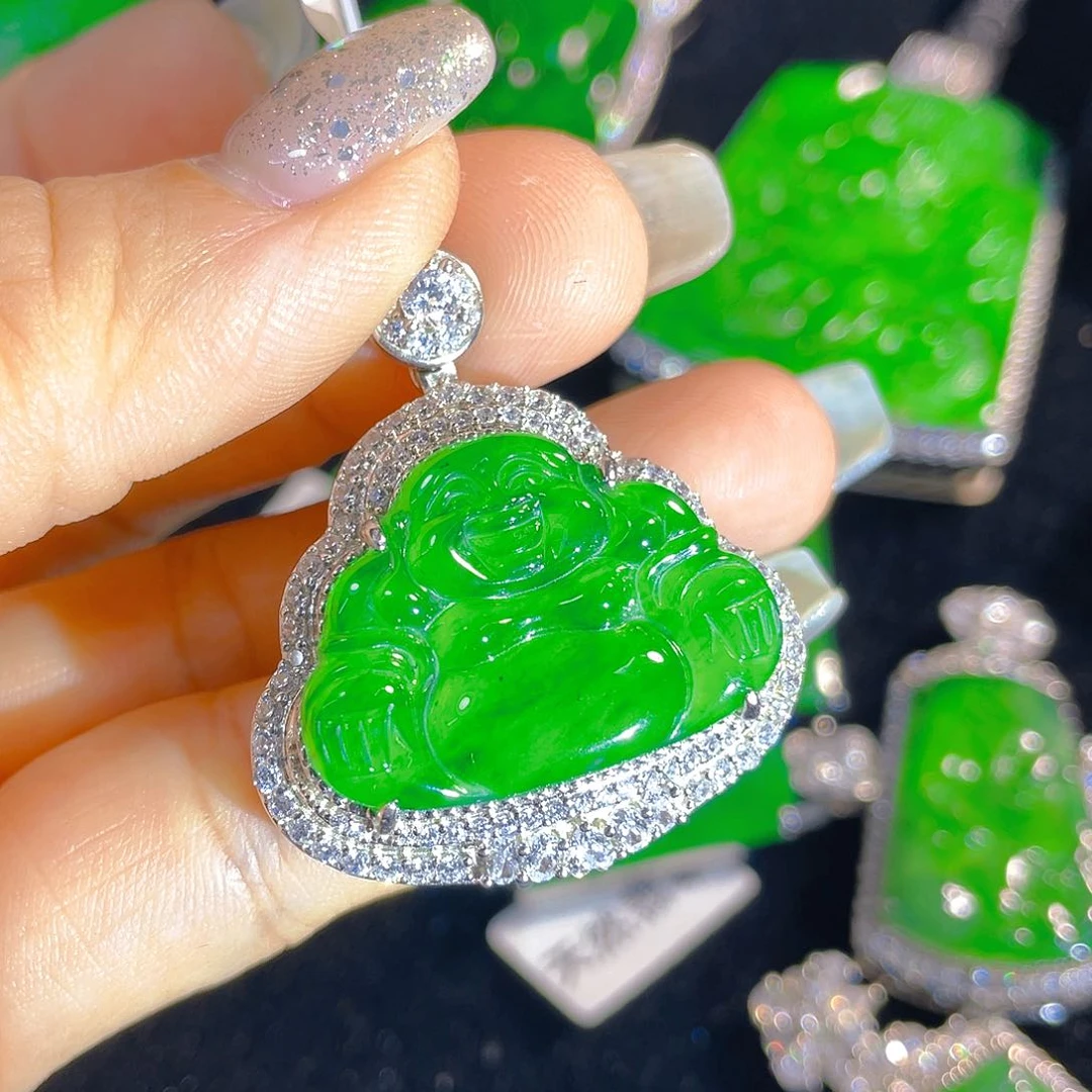 翡翠银S925镶嵌颈饰翡翠